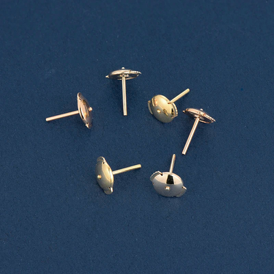18K Gold Flying Disc Wall Earplugs Clip Force Small Fragrance Stud Earring Ear Pads Plugs Accessories Au750 Jewelry