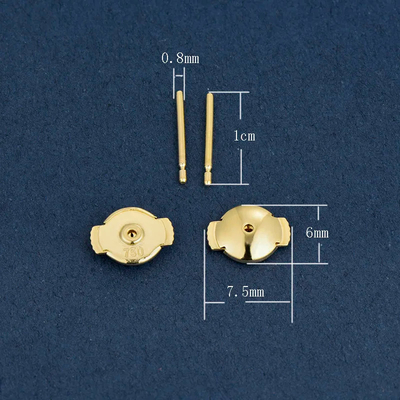 18K Gold Flying Disc Wall Earplugs Clip Force Small Fragrance Stud Earring Ear Pads Plugs Accessories Au750 Jewelry
