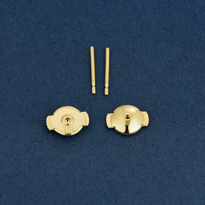 18K Gold Flying Disc Wall Earplugs Clip Force Small Fragrance Stud Earring Ear Pads Plugs Accessories Au750 Jewelry