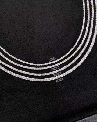Prong Set Diamond 18K Gold Link Necklace 1.00-10.0ct Carat Range 18 Inches Length Tennis Chain