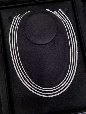 Prong Set Diamond 18K Gold Link Necklace 1.00-10.0ct Carat Range 18 Inches Length Tennis Chain