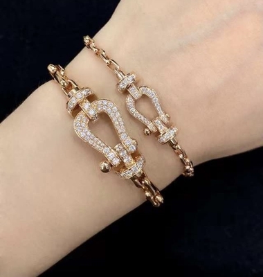 Customizable 18K Gold Jewelry FORCE 10 BRACELET L Model In 18k Yellow Gold And Diamonds.