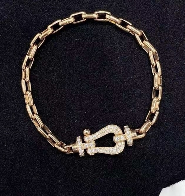Customizable 18K Gold Jewelry FORCE 10 BRACELET L Model In 18k Yellow Gold And Diamonds.