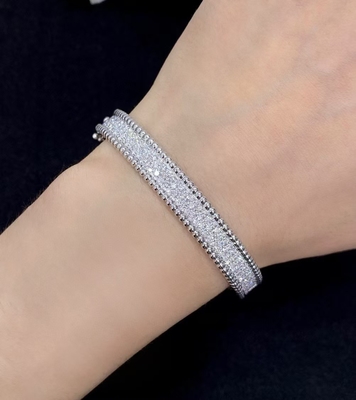 PerléE Diamonds Bracelet, 3 Rows, Medium Model 18K White Gold, Diamond High Jewelry