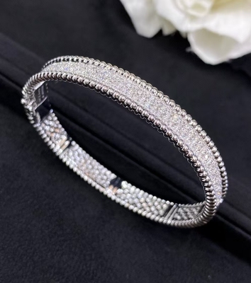 PerléE Diamonds Bracelet, 3 Rows, Medium Model 18K White Gold, Diamond High Jewelry