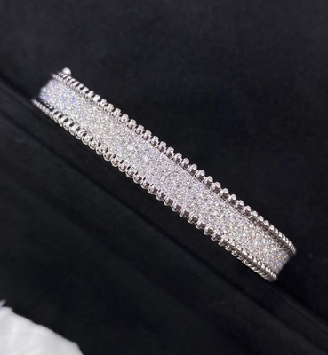 PerléE Diamonds Bracelet, 3 Rows, Medium Model 18K White Gold, Diamond High Jewelry