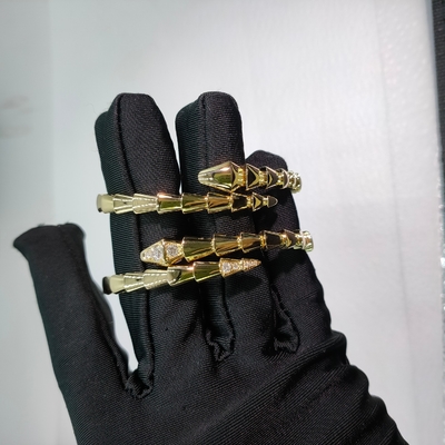 18K Gold Diamond Bracelet Serpenti Viper One-Coil 18 Kt Yellow Gold Bracelet Set With Pavé Diamonds On The Head And Tail
