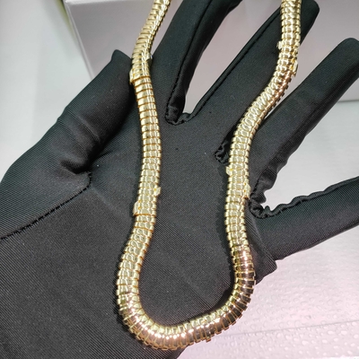 Serpenti 18 Kt Yellow Gold Necklace Set With Demi Pavé Diamonds And Black Onyx Eyes