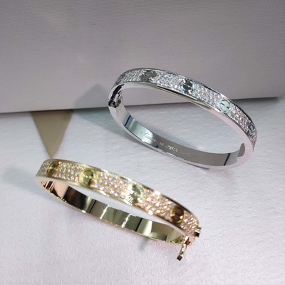 Brand Love Bracelet 18K White Gold Diamond-Paved full diamond is Brand jewelry real gold