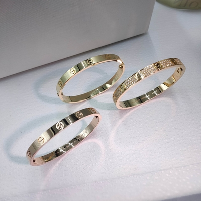 Brand Love Bracelet 18K White Gold Diamond-Paved full diamond is Brand jewelry real gold
