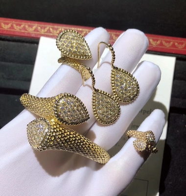 18K Gold Diamond Bracelet / Ring / Earrings For Wedding Anniversary brand jewelry stores