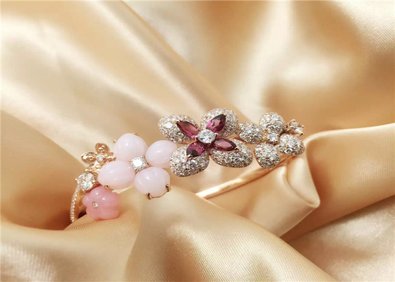  Hortensia Eden 18K Gold Bangle Bracelet With Diamond And Gemstone