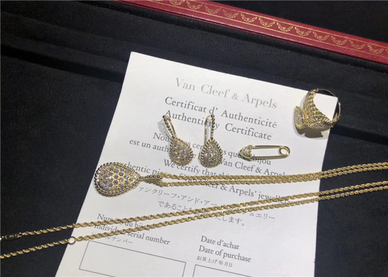  Full Diamond 18K Gold Necklace / Bracelet / Earrings For Women