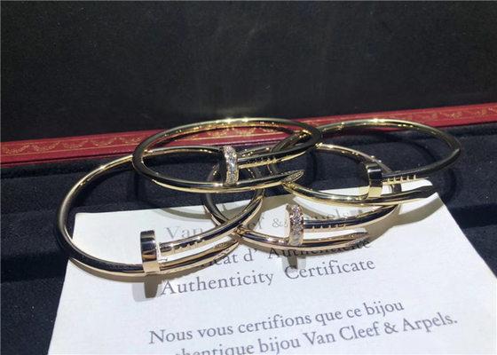 Modern 18K Gold Cartier Juste Un Clou Bracelet With 32 Brilliant Cut Diamonds
