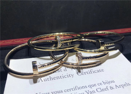 Modern 18K Gold Cartier Juste Un Clou Bracelet With 32 Brilliant Cut Diamonds