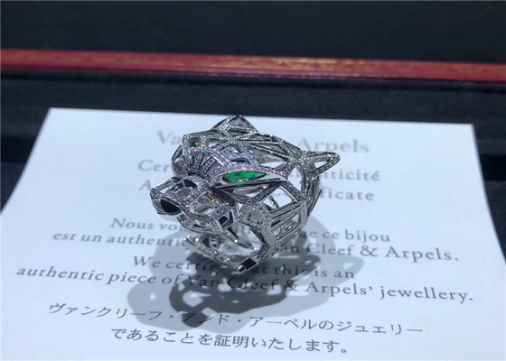 Exquisite Cartier Jewelry / Panthere De Cartier Ring Full Diamond Paved cartier jewelry luxury