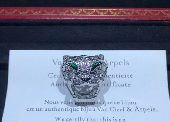 Exquisite Cartier Jewelry / Panthere De Cartier Ring Full Diamond Paved cartier jewelry luxury