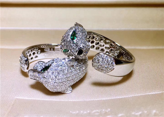 18k White Gold 137 Diamonds Panthere De Brand Ring Wish Jewelry China