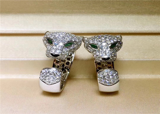 18k White Gold 137 Diamonds Panthere De Brand Ring Wish Jewelry China
