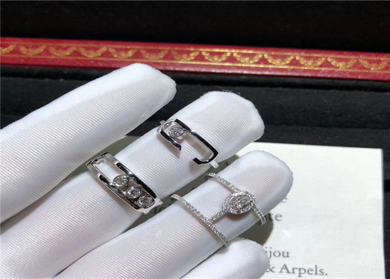 luxury jewelry designers 18 Karat White Gold  Diamond Ring For Engagement Ceremony