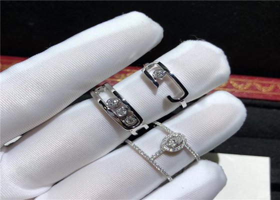luxury jewelry designers 18 Karat White Gold  Diamond Ring For Engagement Ceremony