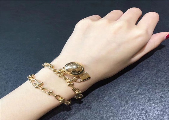 Tiffany Hardwear 18K Gold Diamond Bracelet With Unisex Ball And Chain Design