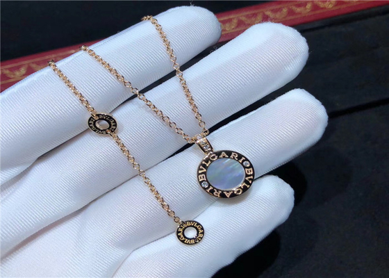  18K Gold Diamond Necklace Simple Design For Girlfriend / Wife