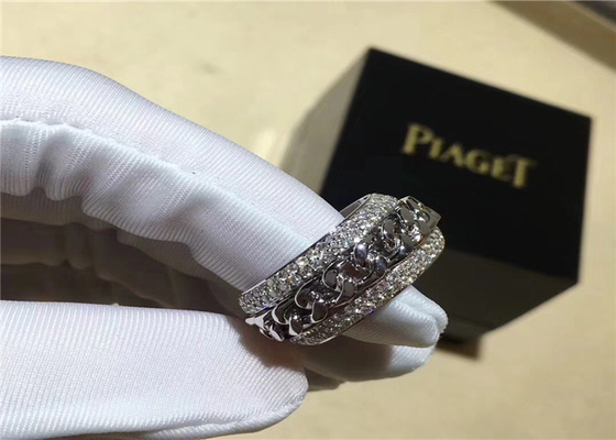 Piaget 18K Gold Diamond Ring , Luxury 18K White Gold Diamond Band diamond jewelry factory