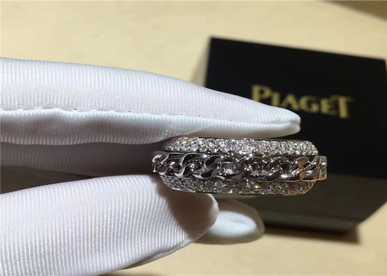 Piaget 18K Gold Diamond Ring , Luxury 18K White Gold Diamond Band diamond jewelry factory