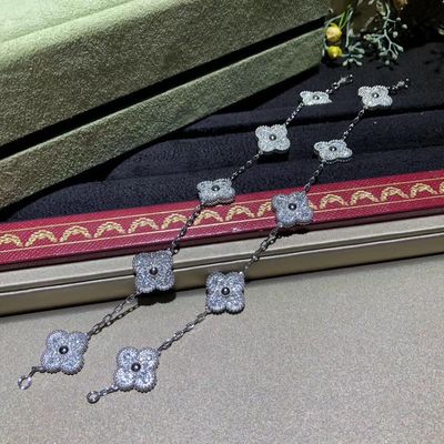 Custom Brand high jewelry White Gold Diamond Custom Brand Vintage  Bracelet 5 Motifs For Girls
