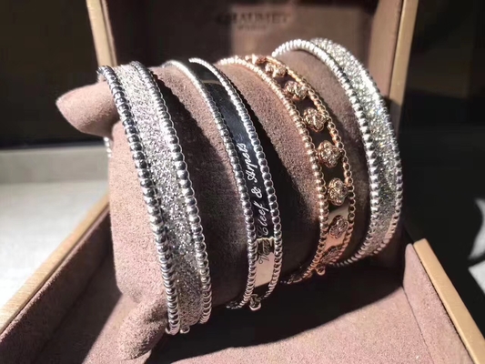van cleef estate jewelry Shining 18K Pink Gold Van Cleef And Arpels Diamonds Bracelet Medium Model