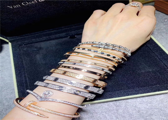 Handmade 18K White Gold Bracelet With Diamonds Customization Available
