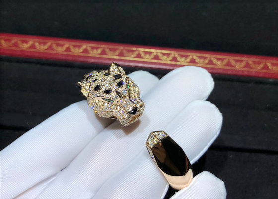 Rose Gold Diamond Panthère De Cartier Bracelet With Onyx And Emeralds