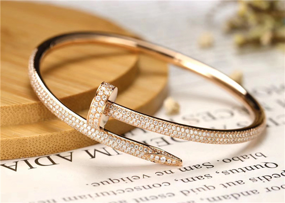 Custom Made Cartier Juste un Clou Bracelet 18K White Gold Set with 374 Brilliant-cut Diamonds