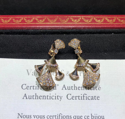 sophisticated 18K Gold Diamond Earrings , Bulgari Divas Dream Earrings