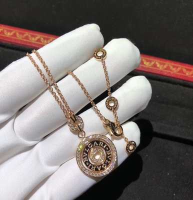 Charming  Cerchi Astrale 18K Rose Gold Diamond Necklace Customization Available