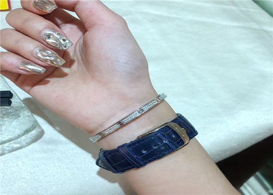 Unisex 18K Gold Diamond Jewelry , Cartier Love Bracelet Diamond Paved
