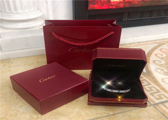 Luxury 18K Gold Diamond Jewelry , Cartier Diamond Paved Love Bracelet