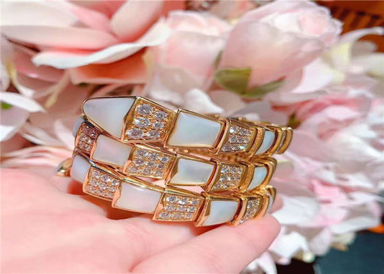 Serpenti 18K Gold Diamond Jewelry Customizable For Girlfriend / Wife wish jewellery china