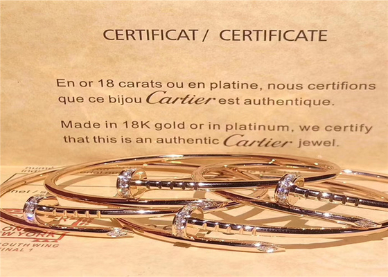 Unique 18K Gold Cartier Juste Un Clou Bracelet With 20 Round Bright Cut Diamonds