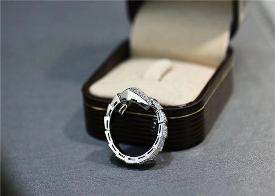 1.27ct Diamond 12g Bulgari Serpenti Ring 18k White Gold copy brand jewelry