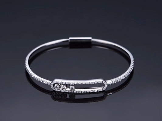 kuwait jewellery brands 3 Pieces Vvs Diamonds Saddle 18K  Jewelry Bracelets