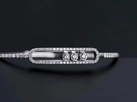 kuwait jewellery brands 3 Pieces Vvs Diamonds Saddle 18K  Jewelry Bracelets