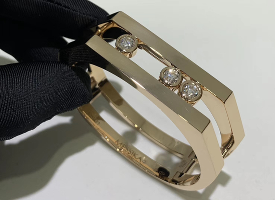 0.9CT Luxury Diamond Jewelry Diamonds Messika Gold Bracelet Fine Jewelry