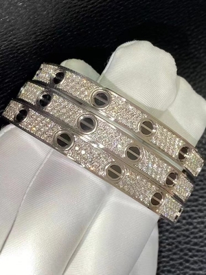 Luxury Brands 18k Solid Gold Jewelry Vvs Diamond Love Bracelet