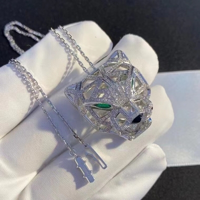 Panthère de Brand Necklace 18k white gold diamond Brand tiger necklace custom