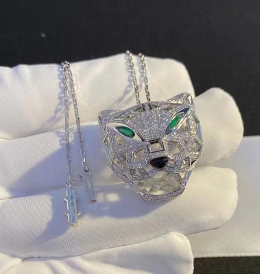 Panthère de Cartier Necklace 18k white gold diamond cartier tiger necklace custom