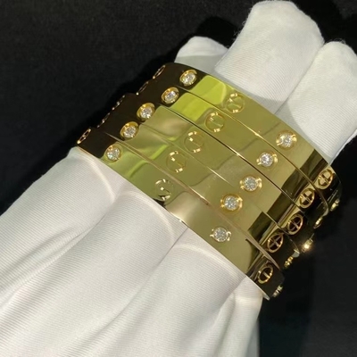 Brand Love Bracelet 4 Diamonds In 18K Yellow Gold Jewelry Factory
