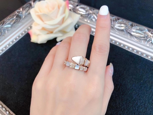 Bulgari SERPENTI Ring jewelry brand ambassador instagram Custom real gold diamond ring