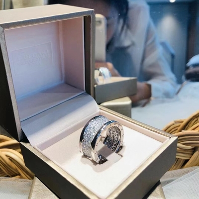 BVLGARI B.zero1 Design Legend ring in 18k white gold vvs diamonds real gold and diamond jewelryChinese jewelry factory